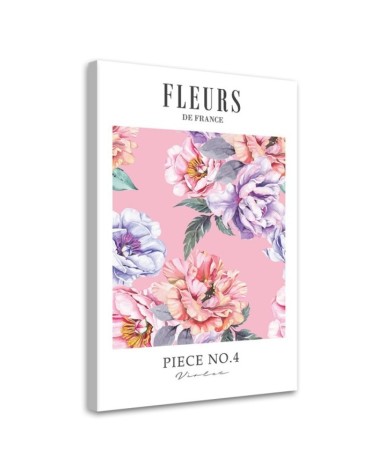 Bild auf Leinwand - Shabby Chic bunte Pfingstrosenblüten | Feeby