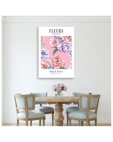 Bild auf Leinwand - Shabby Chic bunte Pfingstrosenblüten | Feeby