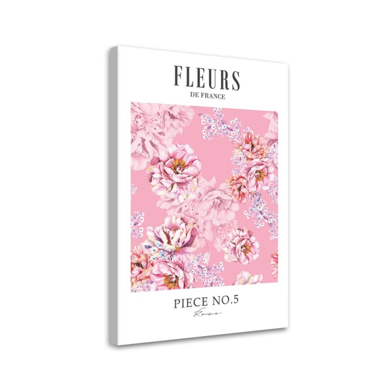 Leinwandbild - Shabby Chic rosa Pfingstrosenblüten | Feeby