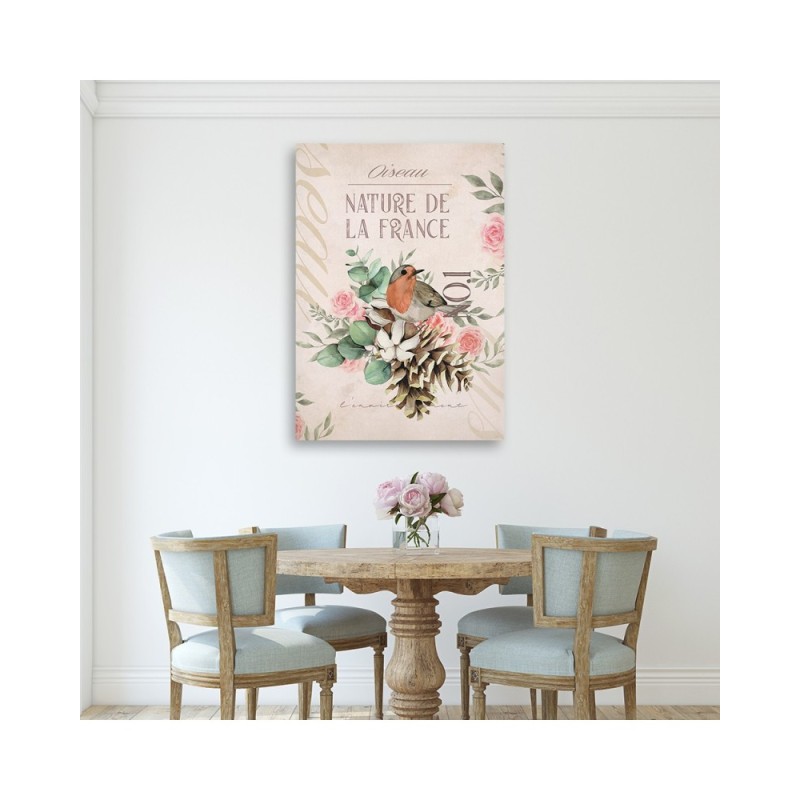 Dekoratives Leinwandbild - Shabby Chic Vogelblume | Feeby