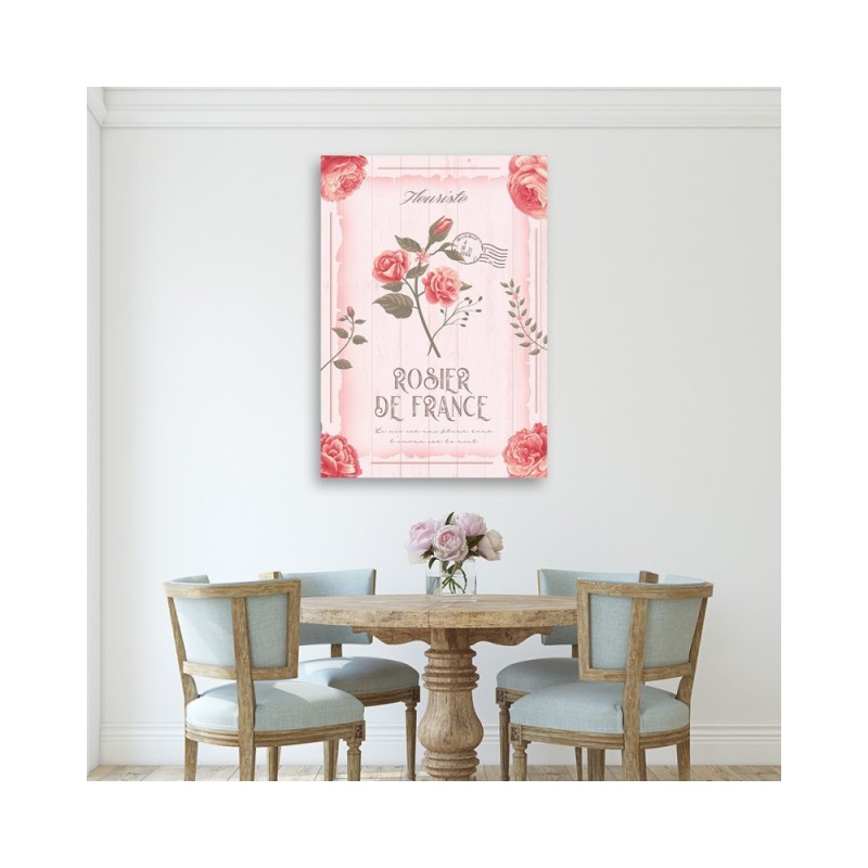 Leinwandbild - Puder Vintage Blumen | Feeby