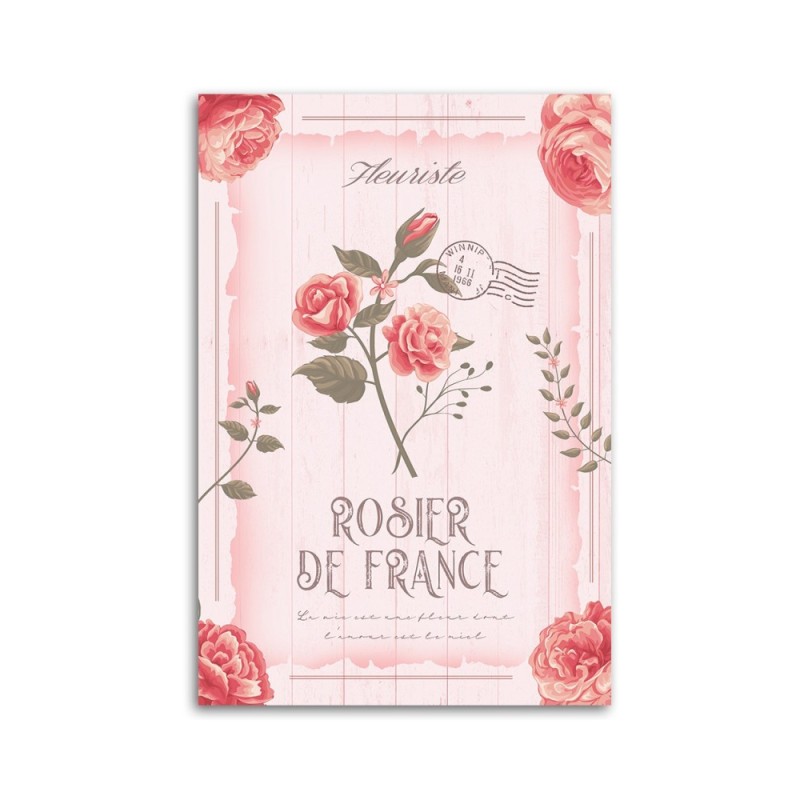 Leinwandbild - Puder Vintage Blumen | Feeby