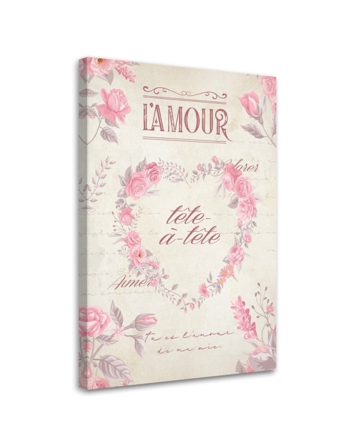 Bild auf Leinwand - Herzblumen Shabby Chic | Feeby