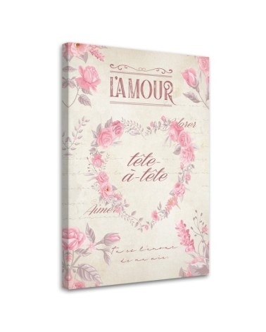 Bild auf Leinwand - Herzblumen Shabby Chic | Feeby