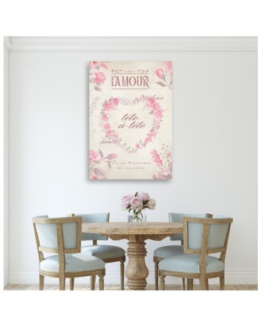 Bild auf Leinwand - Herzblumen Shabby Chic | Feeby