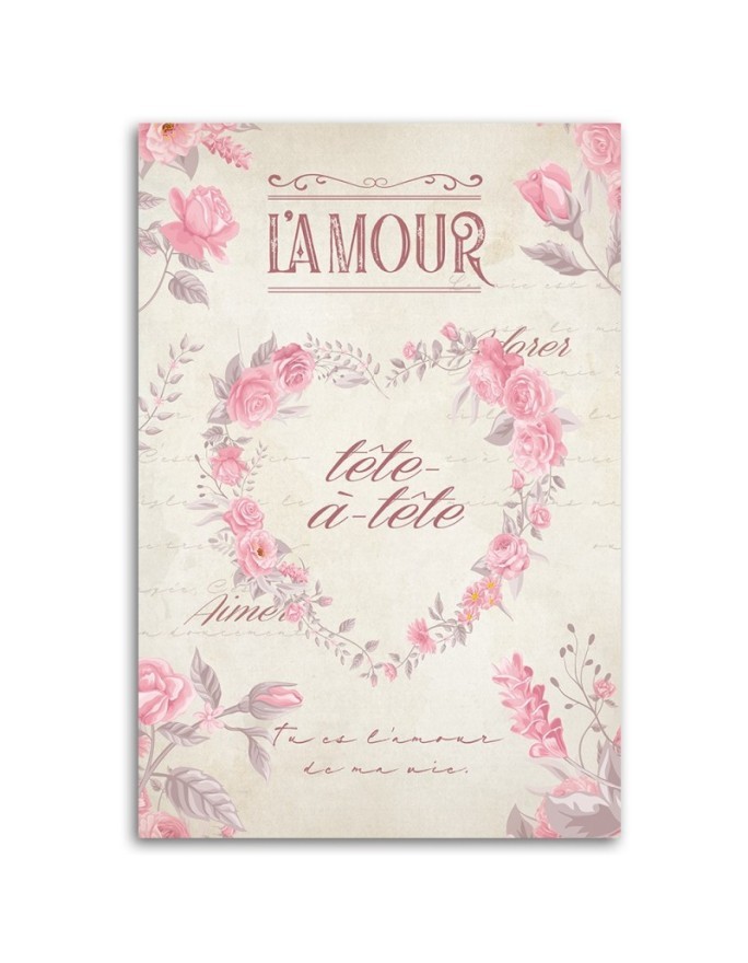 Obrazy dekoracyjny na ścianę - Serce Kwiaty Shabby Chic