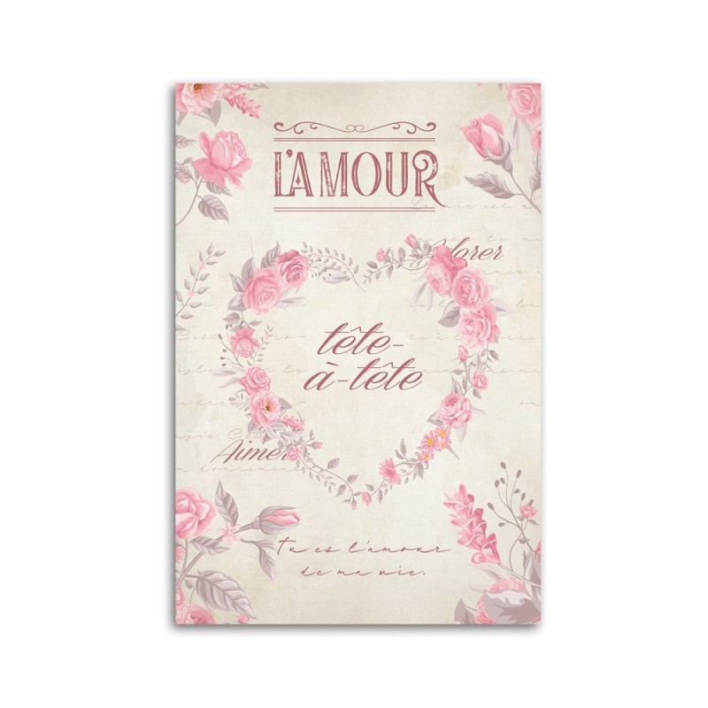 Bild auf Leinwand - Herzblumen Shabby Chic | Feeby