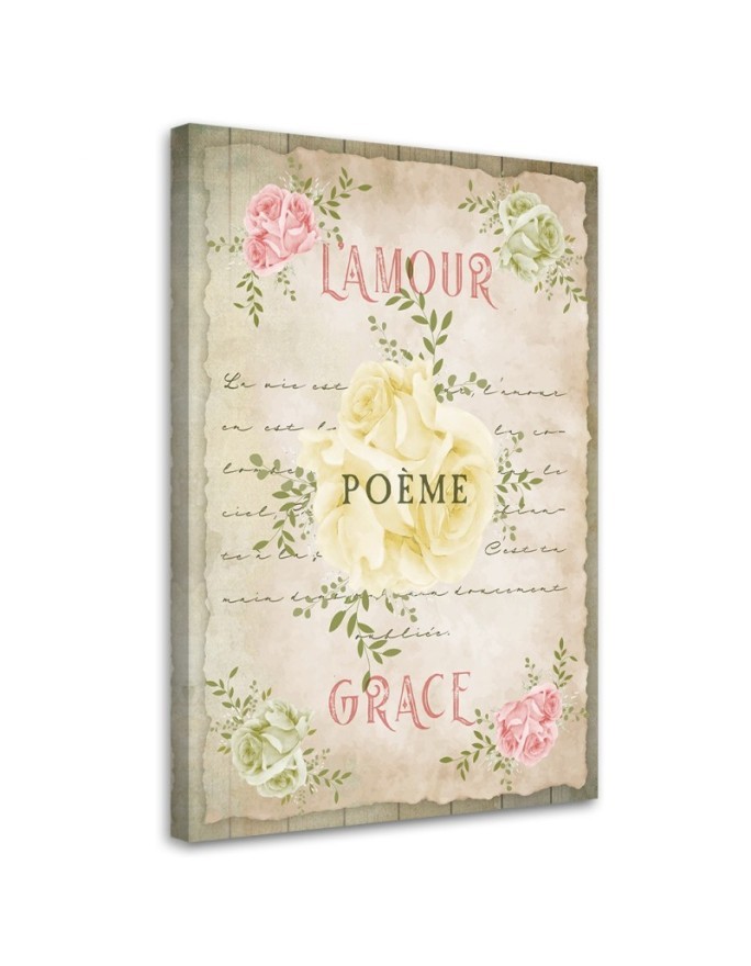 Bild auf Leinwand - Liebe Vintage Blumen | Feeby