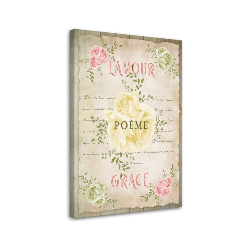 Bild auf Leinwand - Liebe Vintage Blumen | Feeby