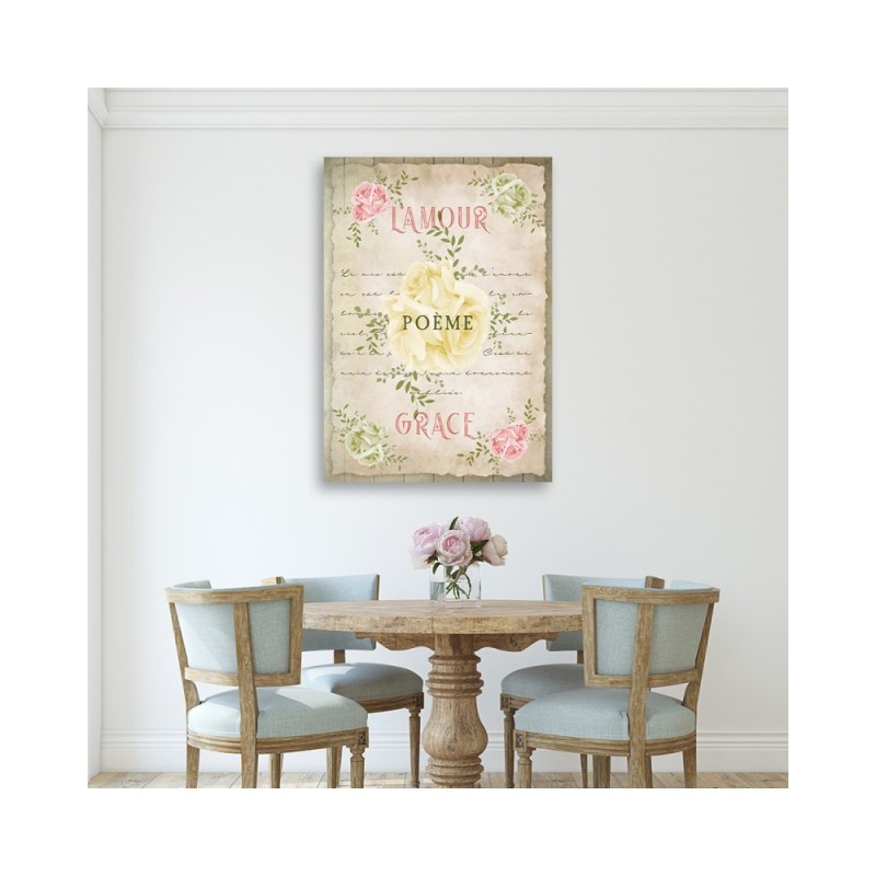 Bild auf Leinwand - Liebe Vintage Blumen | Feeby