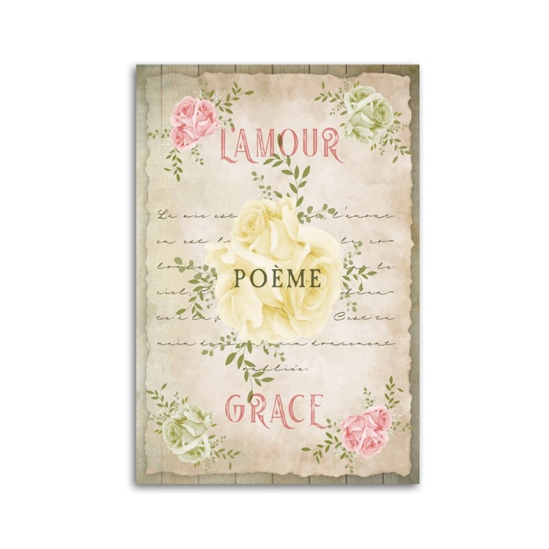 Bild auf Leinwand - Liebe Vintage Blumen | Feeby