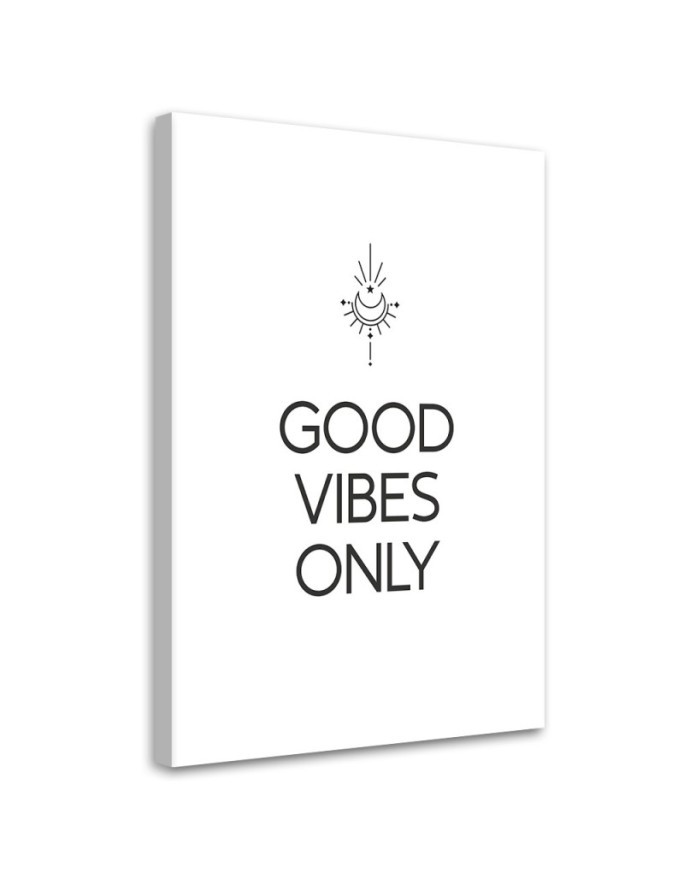 Wandbild für Wohnzimmer - Inschrift Good vibes | Feeby