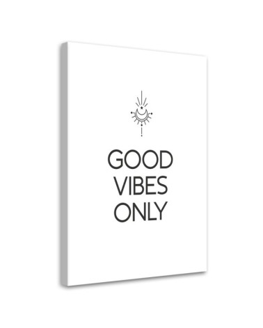 Wandbild für Wohnzimmer - Inschrift Good vibes | Feeby
