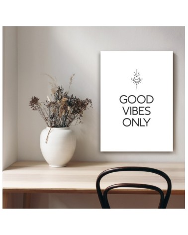Wandbild für Wohnzimmer - Inschrift Good vibes | Feeby