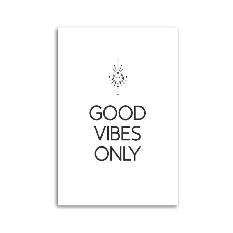 Wandbild für Wohnzimmer - Inschrift Good vibes | Feeby