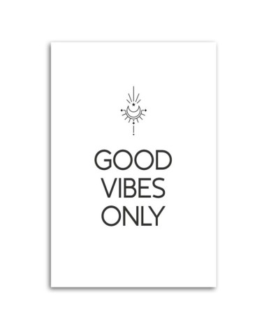 Wandbild für Wohnzimmer - Inschrift Good vibes | Feeby