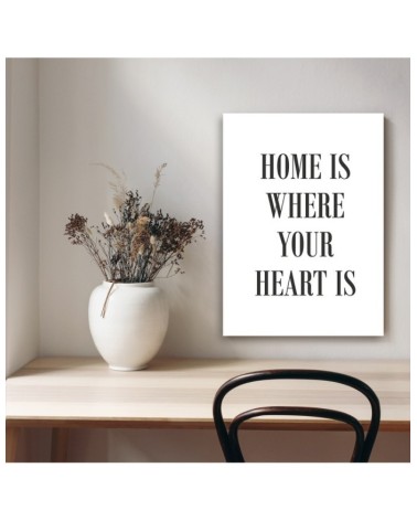 Leinwandbild - Zitat Home is where your heart is | Feeby