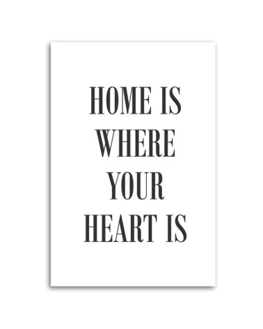 Leinwandbild - Zitat Home is where your heart is | Feeby