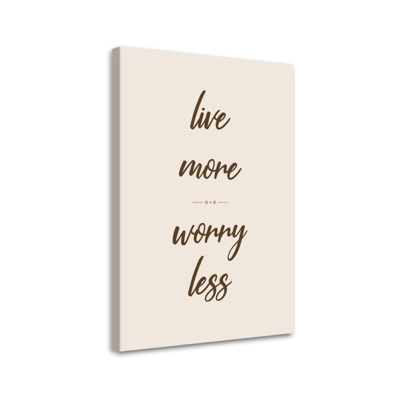 Obraz typograficzny do salonu - Cytat Worry les | FEEBY