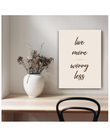 Obraz typograficzny do salonu - Cytat Worry les | FEEBY