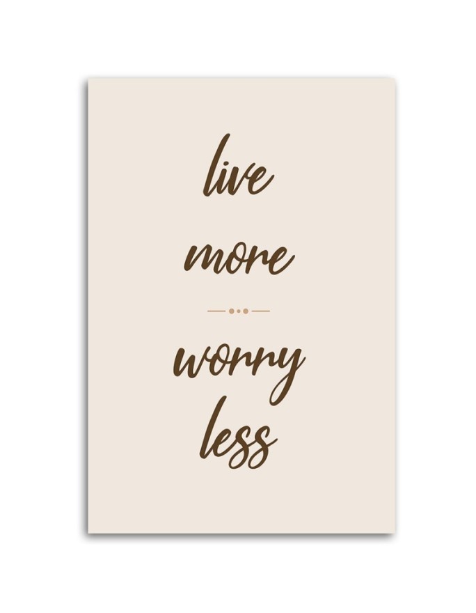 Obraz typograficzny do salonu - Cytat Worry les | FEEBY