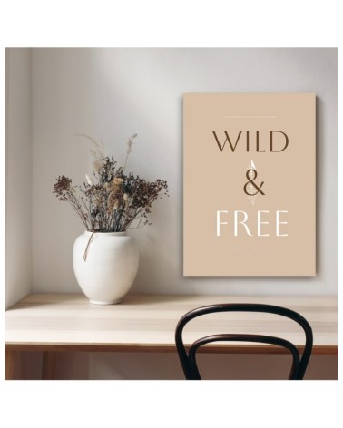 Leinwandbild - Beschriftung Wild & Frei | Feeby