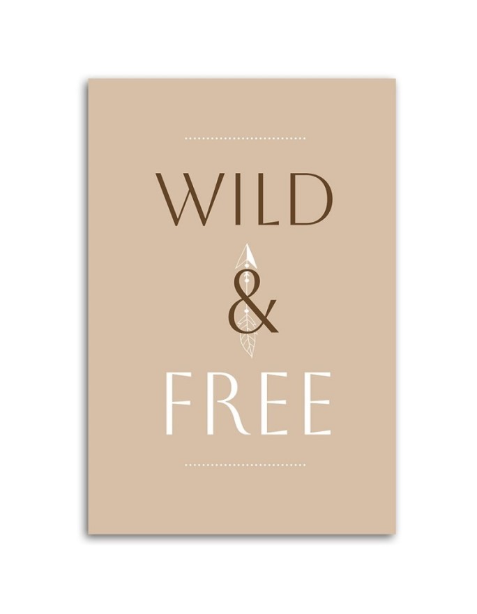 Obrazy z napisami do biura - Napis Wild & Free