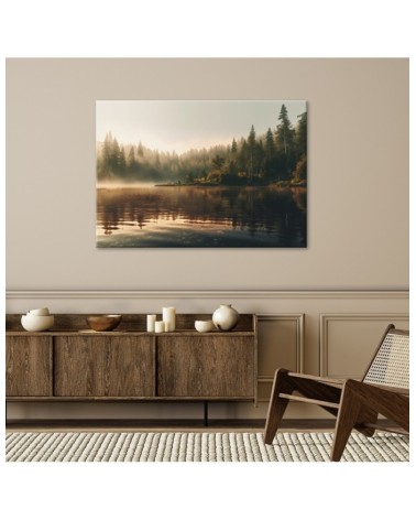 Modernes Wandbild - Nebel über einem See | Feeby