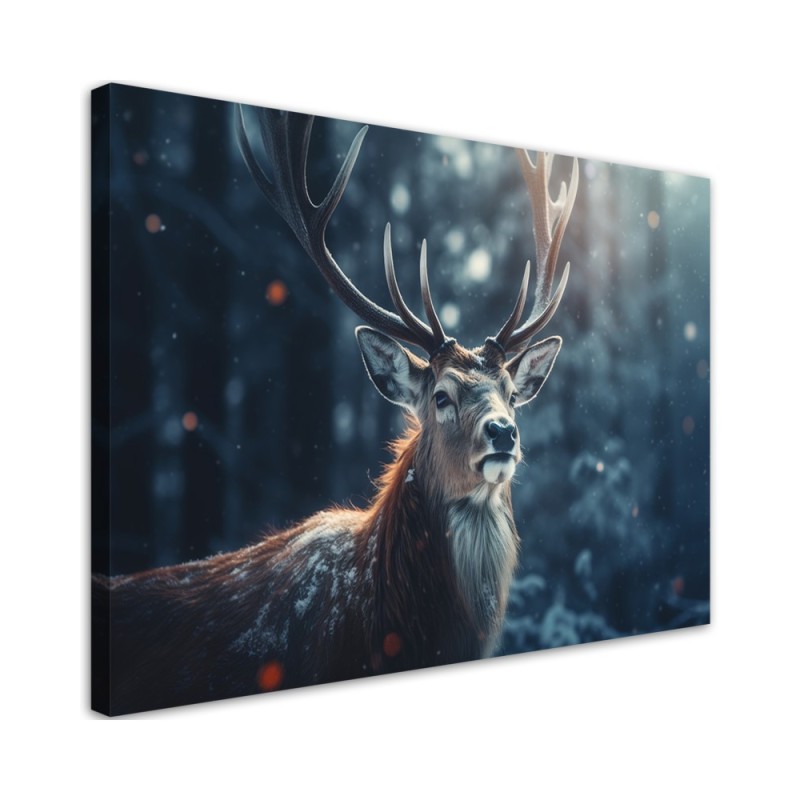 Leinwanddruck - Winterhirsch | Feeby