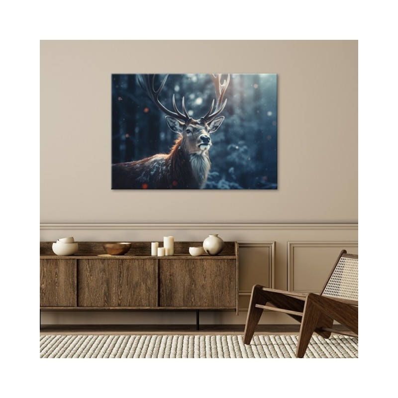 Leinwanddruck - Winterhirsch | Feeby