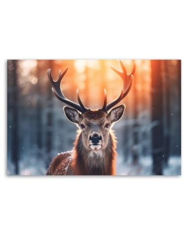 Bild - Hirsche auf dem Hintergrund des Sonnenuntergangs | Feeby