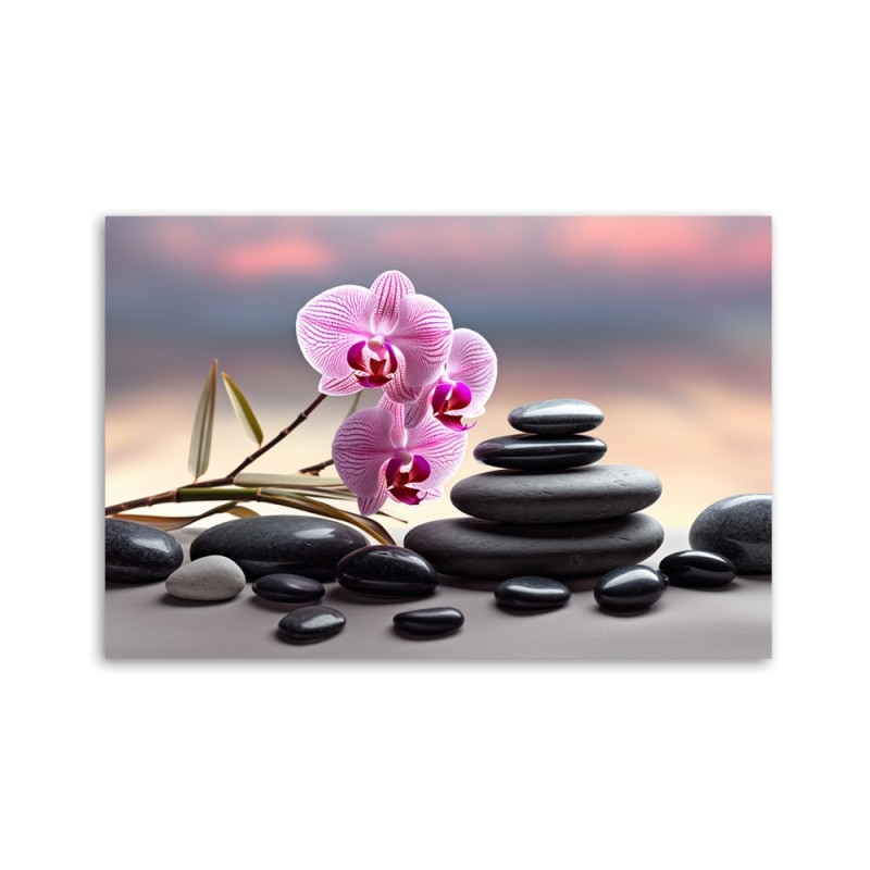 Obraz na ścianę do salonu - Storczyk Zen Spa