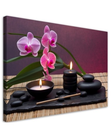 Leinwandbild - Orchidee Steine Zen Spa | Feeby