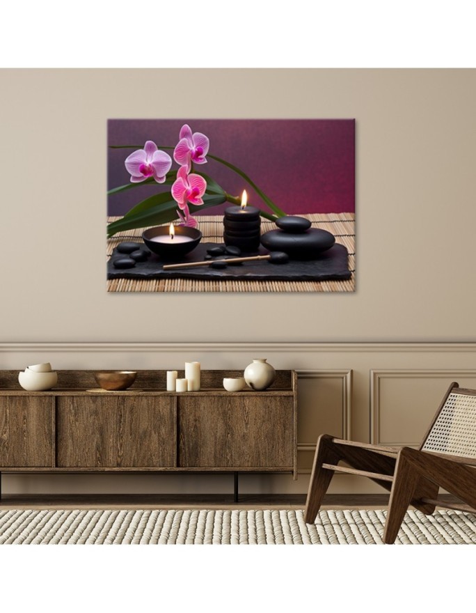 Obraz nowoczesny na ścianę - Orchidea Kamienie Zen Spa