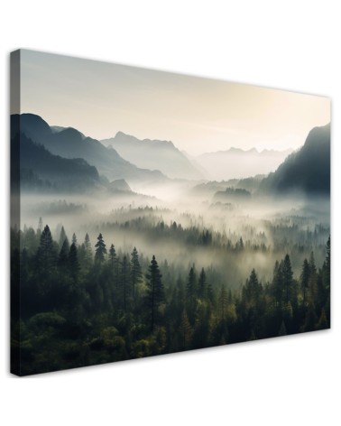 Bild auf Leinwand - Berglandschaft im Nebel | Feeby