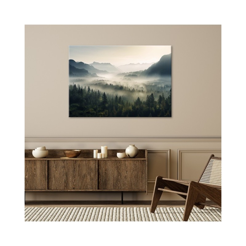 Bild auf Leinwand - Berglandschaft im Nebel | Feeby