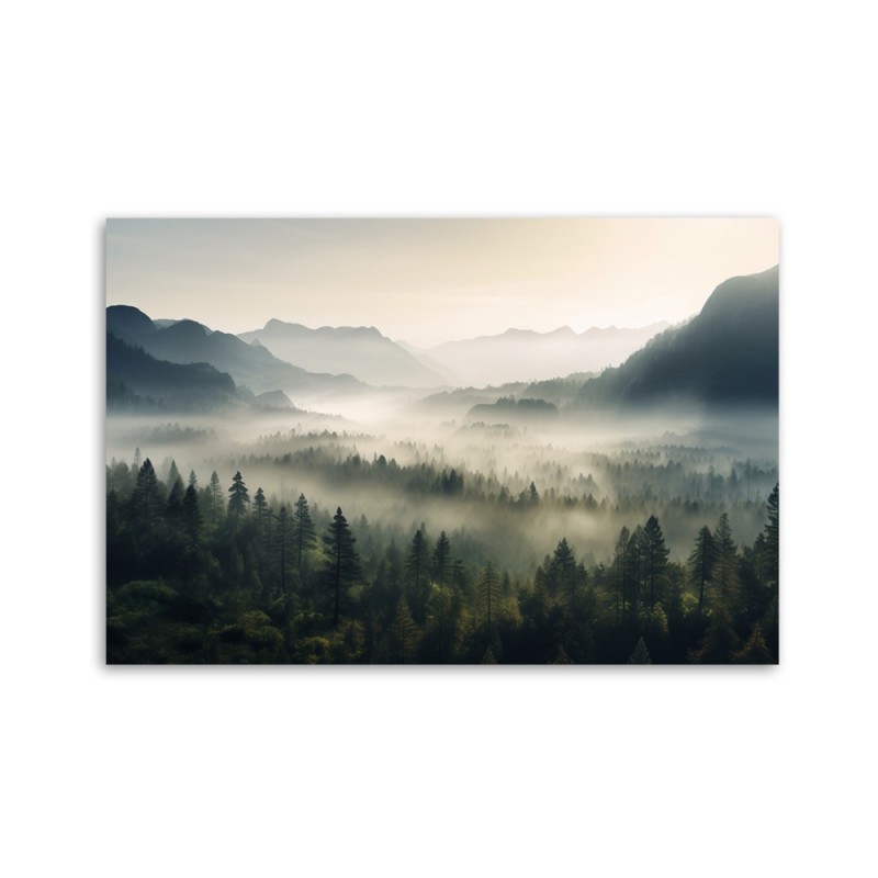 Bild auf Leinwand - Berglandschaft im Nebel | Feeby