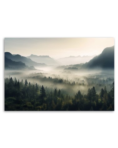 Bild auf Leinwand - Berglandschaft im Nebel | Feeby