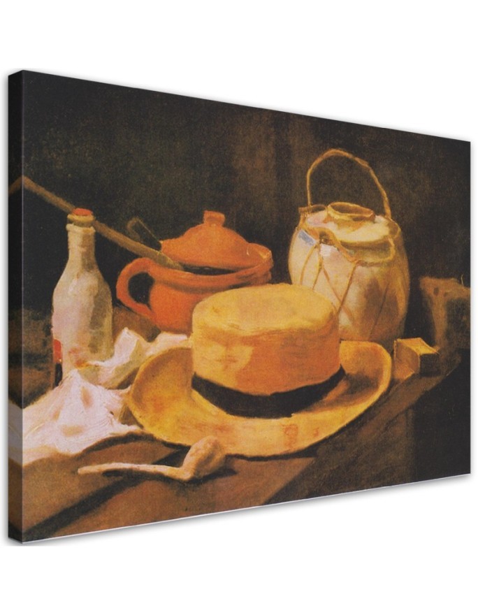 Leinwanddruck - Reproduktion Stilleben mit gelbem Strohhut | Feeby