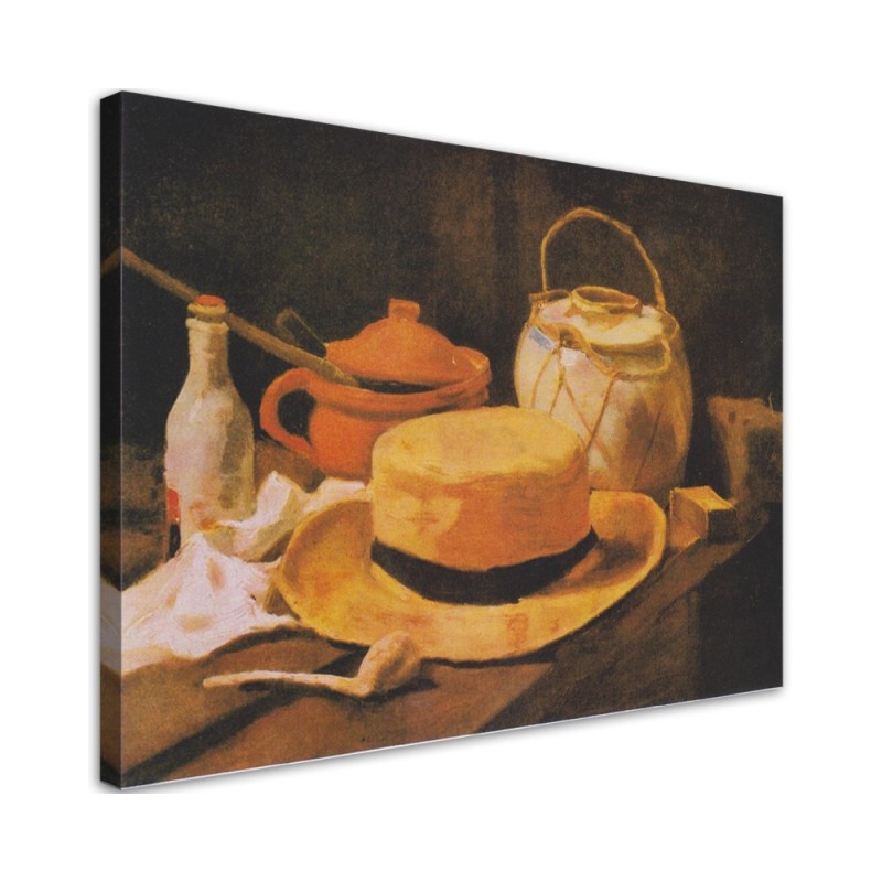 Leinwanddruck - Reproduktion Stilleben mit gelbem Strohhut | Feeby