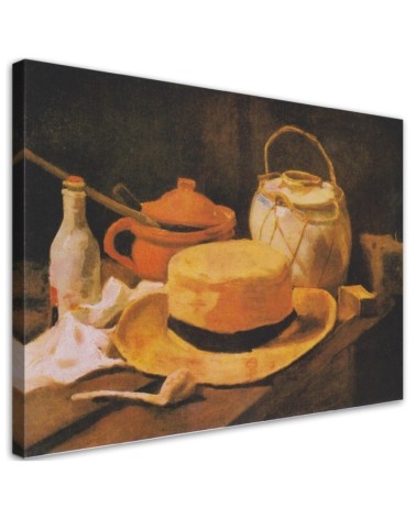 Leinwanddruck - Reproduktion Stilleben mit gelbem Strohhut | Feeby