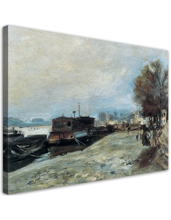 Canvas print reproduction - Boat on the banks of the Seine | FEEBY