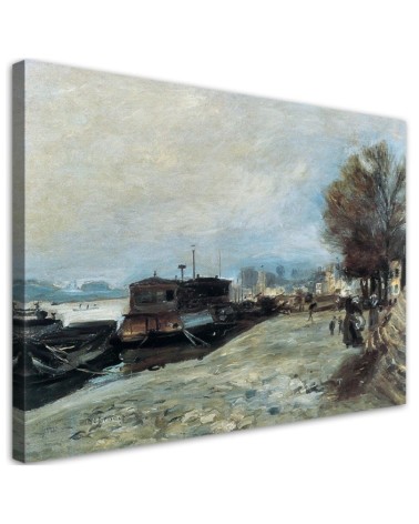 Canvas print reproduction - Boat on the banks of the Seine | FEEBY