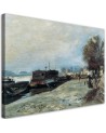Canvas print reproduction - Boat on the banks of the Seine | FEEBY