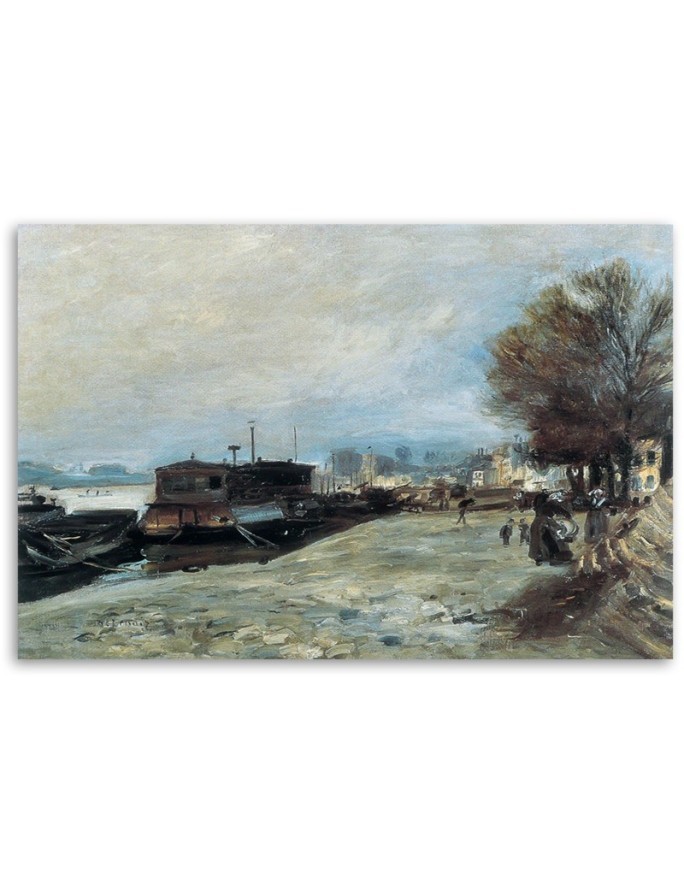 Canvas print reproduction - Boat on the banks of the Seine | FEEBY