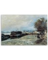 Canvas print reproduction - Boat on the banks of the Seine | FEEBY