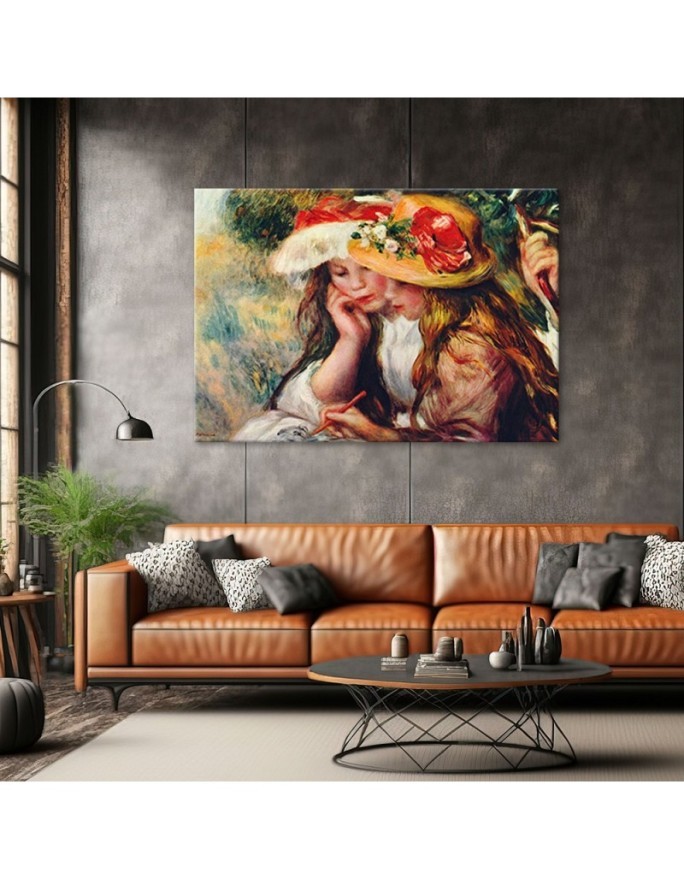 Canvas print reproduction - Two young girls at the piano | FEEBY