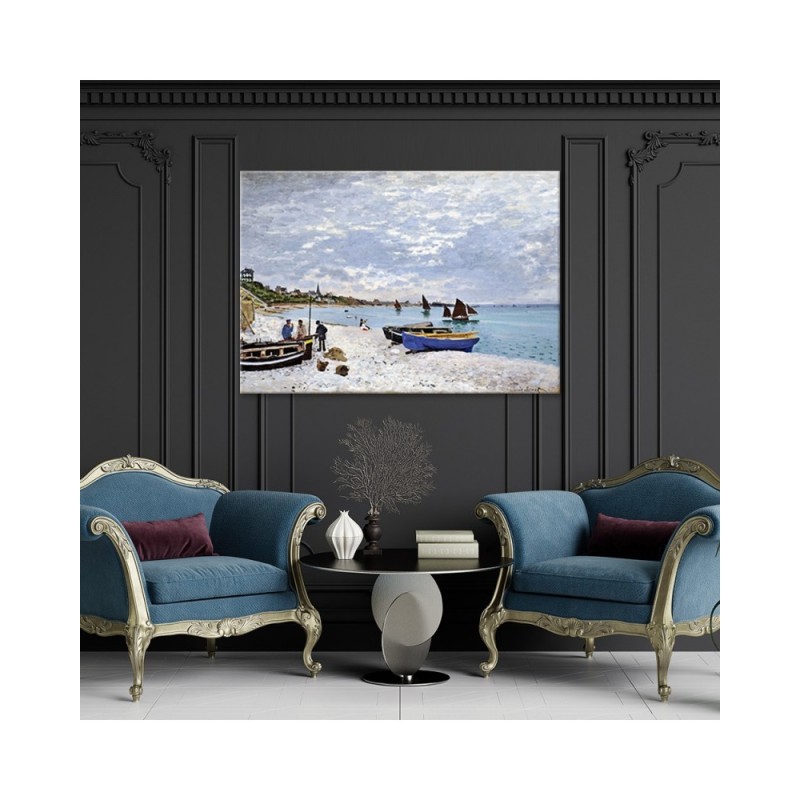Leinwandbild - Strand bei Sainte Adresse - Claude Monet | Feeby