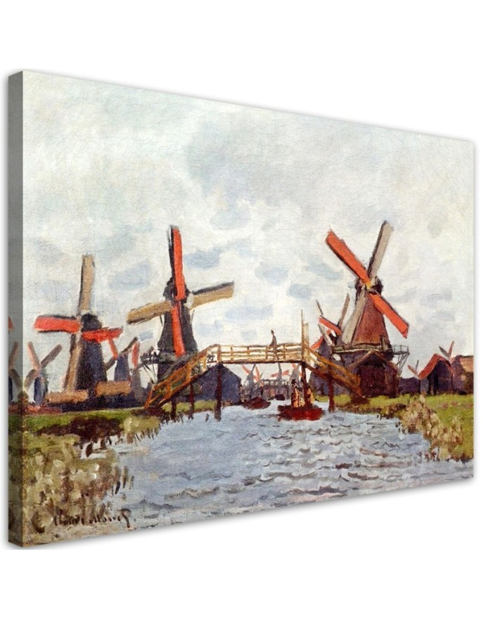 Bild auf Leinwand - Eine Mühle bei Zaandam - Claude Monet | Feeby