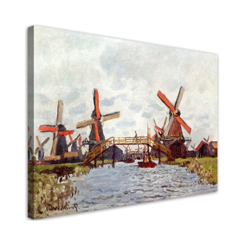 Bild auf Leinwand - Eine Mühle bei Zaandam - Claude Monet | Feeby